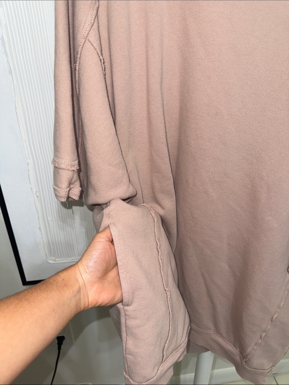 We the Free Mari Muscle pullover Mini Dress Dusty Plum Oversized Sweatshirt boho - Picture 12 of 13